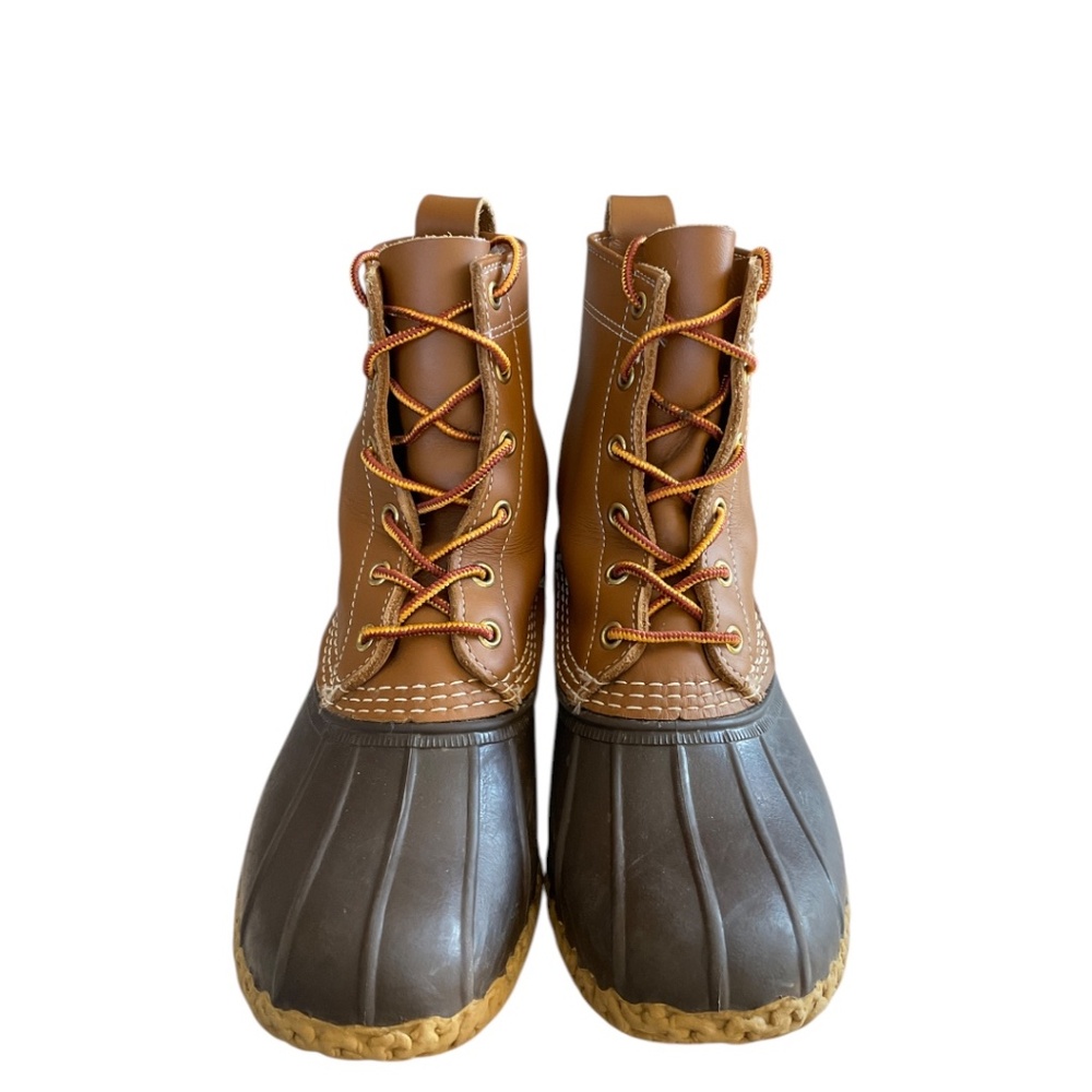 L.L. Bean Two-Tone Brown Duck Rain Boots - Picture 3 of 9